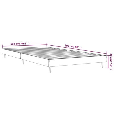 vidaXL Cadre de lit sans matelas chêne fumé 100x200 cm bois ingénierie