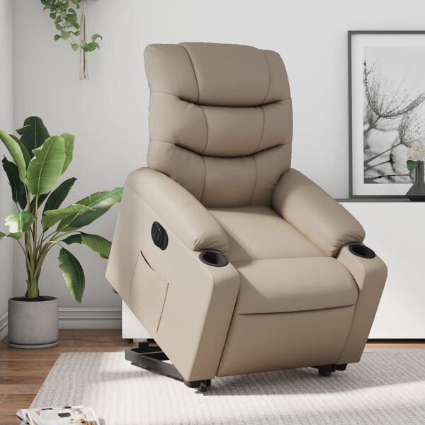 vidaXL Fauteuil inclinable &eacute;lectrique cappuccino similicuir