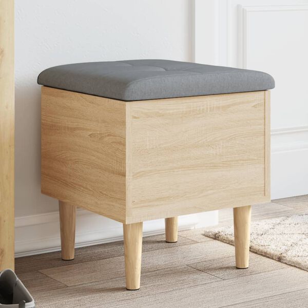 vidaXL Banc de rangement ch&ecirc;ne sonoma 42x42x46 cm bois d'ing&eacute;nierie