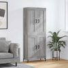 vidaXL Buffet haut Sonoma gris 69,5x34x180 cm Bois d'ing&eacute;nierie