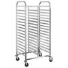 vidaXL Chariot &agrave; plateaux 32 bacs GN 75x55x162,5 cm acier inoxydable