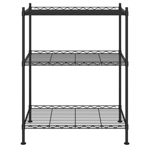 vidaXL Étagère de rangement 3 niveaux 60x35x76 cm noir 150 kg