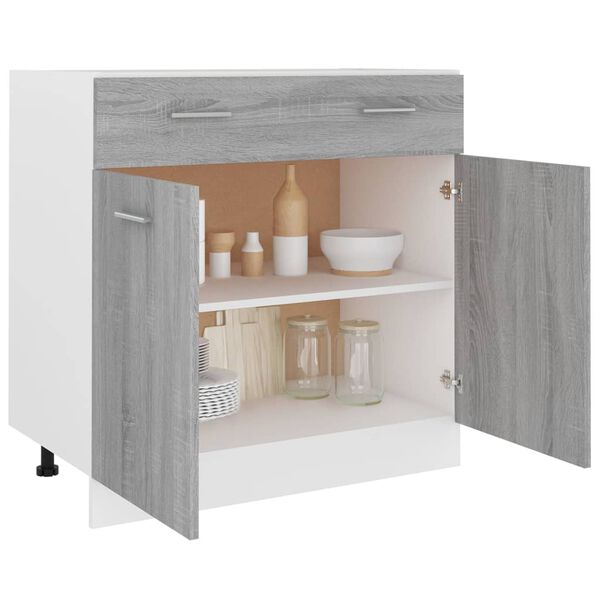 vidaXL Armoire de plancher à tiroir "Lyon" Sonoma gris 80x46x81,5 cm