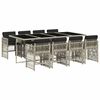 vidaXL Ensemble &agrave; manger de jardin et coussins 9 pcs gris clair rotin