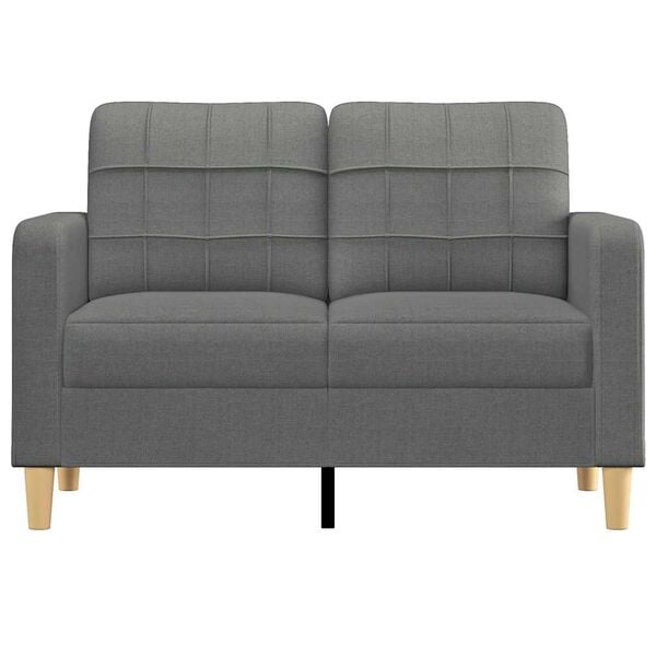 vidaXL Canap&eacute; &agrave; 2 places Gris fonc&eacute; 120 cm Tissu