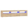 vidaXL Meuble TV avec lumi&egrave;res LED Ch&ecirc;ne sonoma 180x35x40 cm