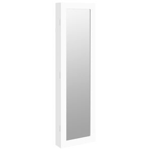 vidaXL Armoire &agrave; bijoux avec miroir murale blanc 30x8,5x106 cm