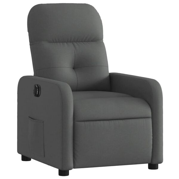 vidaXL Fauteuil inclinable &eacute;lectrique Gris fonc&eacute; Tissu