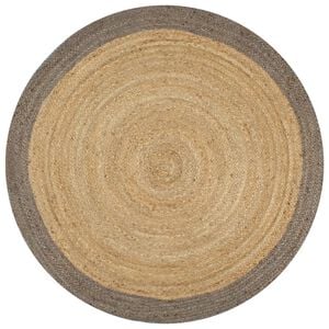 vidaXL Tapis fait &agrave; la main Jute avec bord gris 150 cm