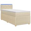 vidaXL Lit boxspring avec matelas Cr&egrave;me 80 x 200 cm Tissu