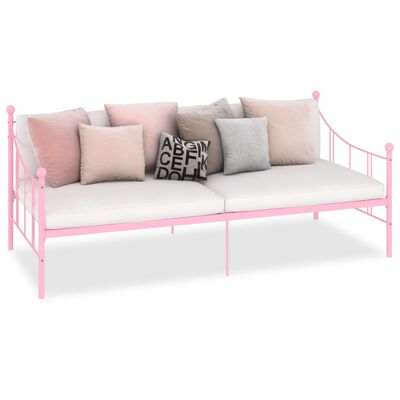 vidaXL Cadre de lit de repos Rose Métal 90 x 200 cm