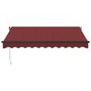 vidaXL Auvent manuel r&eacute;tractable avec LED bordeaux 300x250 cm