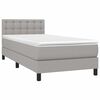 vidaXL Sommier &agrave; lattes de lit matelas LED Gris clair 100x200 cm Tissu