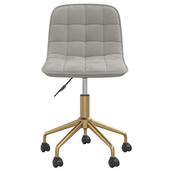 vidaXL Chaise pivotante de salle &agrave; manger Gris clair Velours