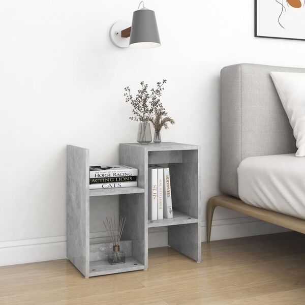 vidaXL Tables de chevet 2pcs gris b&eacute;ton 50x30x51,5cm bois d'ing&eacute;nierie
