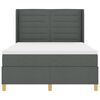 vidaXL Lit &agrave; ressorts avec matelas Gris fonc&eacute; 140 x 190 cm tissu