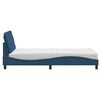 vidaXL Lit avec matelas bleu 100x200 cm tissu