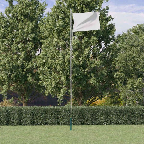 vidaXL M&acirc;t de drapeau sectionnel Argent&eacute; 6,08 m Aluminium