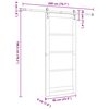 vidaXL Porte coulissante ORKDAL Marron 86 x 198,5 cm Pin massif