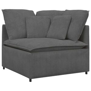 vidaXL Module d'angle pour canap&eacute; modulable avec coussins gris fonc&eacute; 100 cm