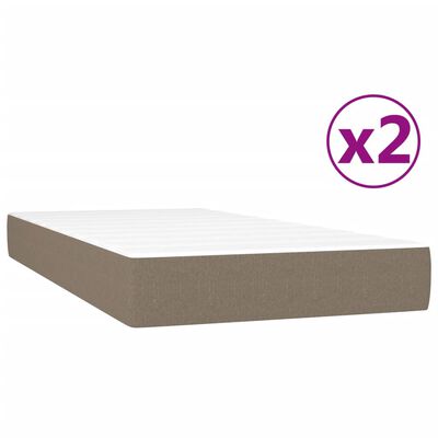vidaXL Sommier à lattes de lit avec matelas Taupe 200x200 cm Tissu