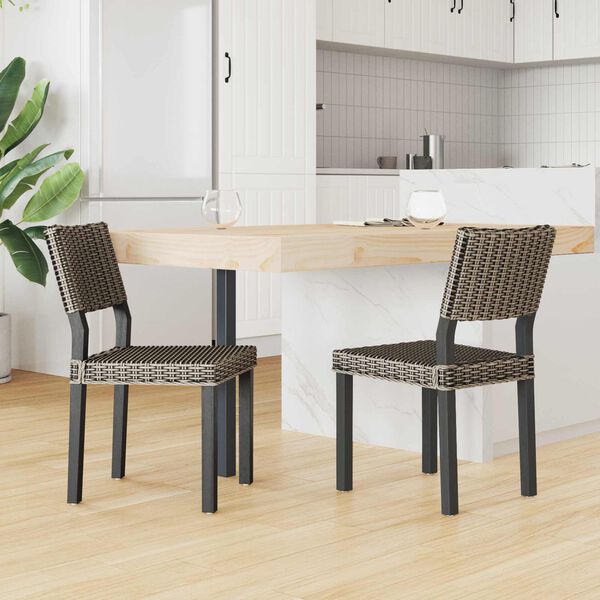 vidaXL Chaise de salle &agrave; manger 2 pcs Noir Blanchi 46 x 55 x 84 cm