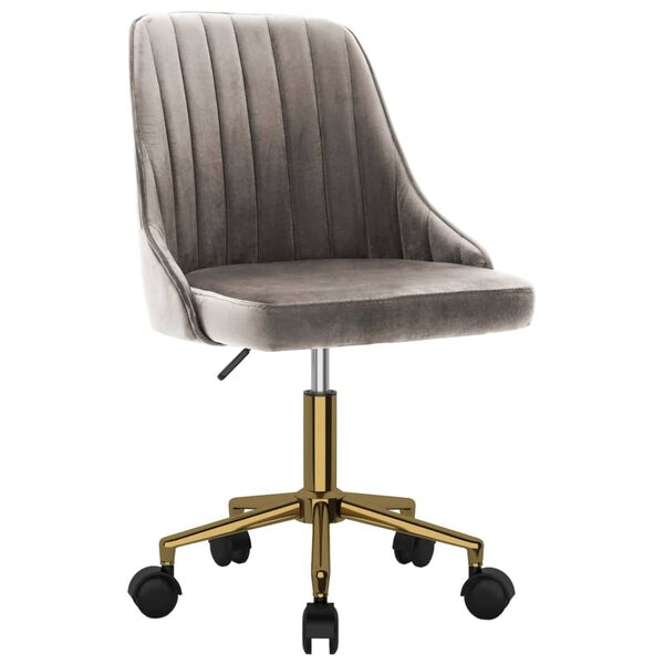 vidaXL Chaises pivotantes &agrave; manger lot de 2 gris clair velours