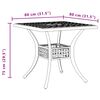 vidaXL Table de jardin blanc 80x80x75 cm aluminium coul&eacute;