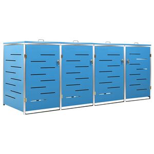 vidaXL Abri pour quatre poubelles 276,5x77,5x115 cm Inox