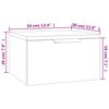 vidaXL Table de chevet murale noir 34x30x20 cm