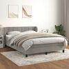 vidaXL Sommier &agrave; lattes de lit et matelas Gris clair 140x200cm Velours