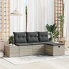 vidaXL Ensemble de canap&eacute; de jardin 4 pcs Gris clair Poly rotin