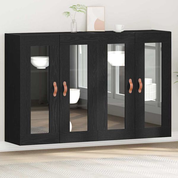 vidaXL Cabinets muraux 2 pcs Ch&ecirc;ne noir 69,5 x 34 x 90 cm