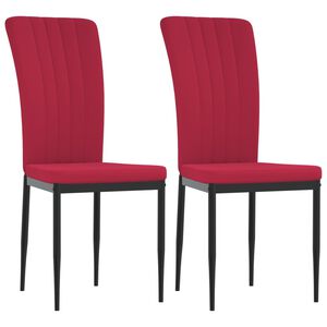 vidaXL Chaises &agrave; manger lot de 2 Rouge bordeaux Velours