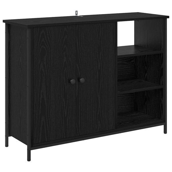 vidaXL Buffet Ch&ecirc;ne noir 100 x 33 x 75 cm Bois d'ing&eacute;nierie