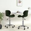 vidaXL Chaises pivotantes &agrave; manger lot de 2 Vert fonc&eacute; Velours