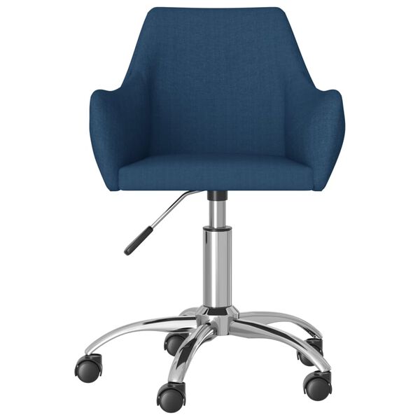 vidaXL Chaise pivotante de salle &agrave; manger Bleu Tissu