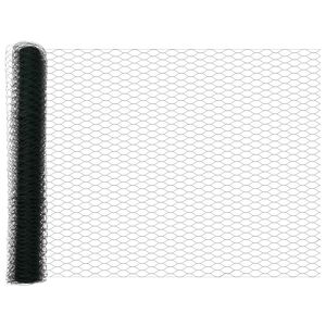vidaXL Cl&ocirc;ture hexagonale Vert 1 x 10 m PVC