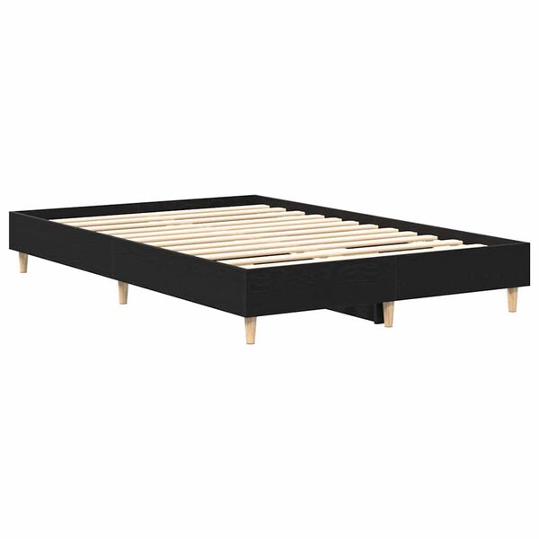 vidaXL Cadre de lit Chêne noir 140 x 190 cm Bois d'ingénierie