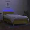 vidaXL Sommier &agrave; lattes de lit avec matelas LED Vert 100x200 cm Tissu