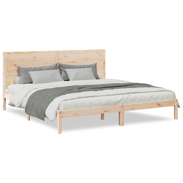 vidaXL Cadre de lit extra long sans matelas 180x210 cm bois massif