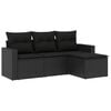vidaXL Salon de jardin 4 pcs avec coussins noir r&eacute;sine tress&eacute;e