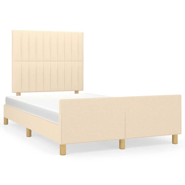 vidaXL Cadre de lit sans matelas cr&egrave;me 120x190 cm tissu