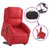 vidaXL Fauteuil inclinable de massage &eacute;lectrique rouge similicuir