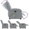 vidaXL Fauteuil inclinable de massage &eacute;lectrique Gris clair Tissu