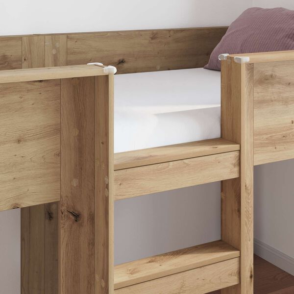 vidaXL Lit Superpos&eacute; pour Enfants Ch&ecirc;ne artisanal 100 x 200 cm