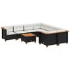 vidaXL Salon de jardin 9 pcs avec coussins noir r&eacute;sine tress&eacute;e
