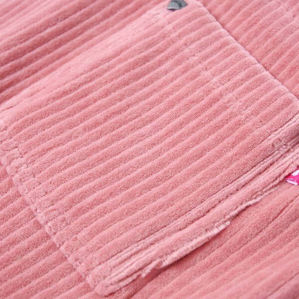 Robe salopette pour enfants velours côtelé rose clair 116