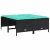 vidaXL Tabourets de jardin avec coussins lot de 4 noir r&eacute;sine tress&eacute;e