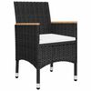 vidaXL Ensemble &agrave; manger de jardin 7 pcs Noir